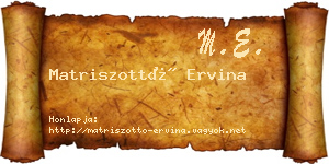Matriszottó Ervina névjegykártya